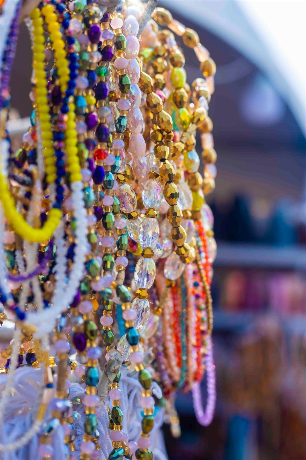 A selection of colourful hand-made jewellery